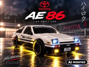 1:43 4WD Drift/Race Car TOYOTA AE86 TRUEND RTR - weiß