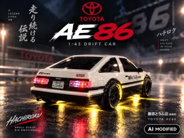 1:43 4WD Drift/Race Car TOYOTA AE86 TRUEND RTR - weiß