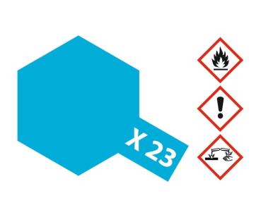 Tamiya X-Acrylfarbe X-23 Klar-Blau glänzend Inhalt: 23 ml