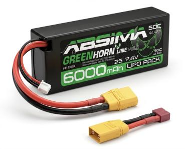 Greenhorn LiPo 2S/7,4V 50C 6000 HC (XT90/T-Plug)