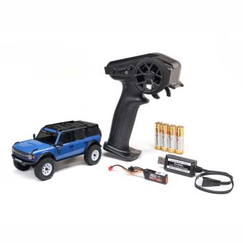 Preview: 1/30 SCX30 Ford Bronco 4X4 RTR Brushed Rock Crawler (Battery & Charger Included), Blue