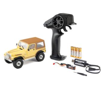 Axial Limited Edition 1/30 SCX30 Jeep CJ-7 Laredo 4X4 RTR Brushed Rock Crawler (Battery & Charger Included), Yellow