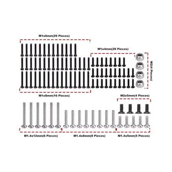 NEU STAHL SCHRAUBEN-SET (100) GPM AXIAL 1/30 SCX30 FORD BRONCO/JEEP WRANGLER/CHEVROLET K10