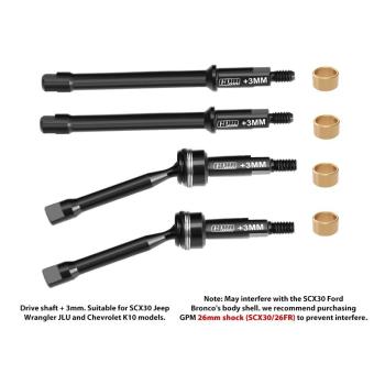 NEU CARBON-STAHL ANTRIEBSWELLEN V/H GPM AXIAL 1/30 SCX30 FORD BRONCO/JEEP WRANGLER/CHEVROLET K10