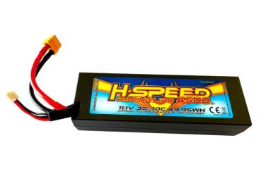 LIPO 4500MAH 11.1V 30C HARDCASE RACING AKKU H-SPEED MIT XT60-STECKER UND XH (139,5X47,5X25,1MM)