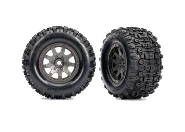 Reifen auf Felgen grau Sledgehammer hinten (2) TRAXXAS Mini-Maxx