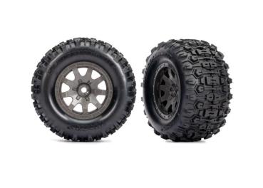 Reifen auf Felgen grau Sledgehammer vorne (2) TRAXXAS Mini-Maxx