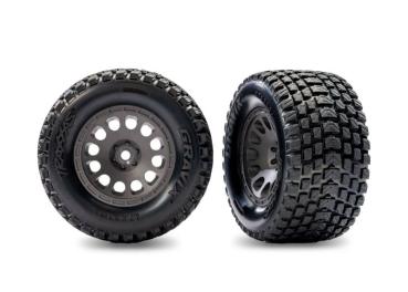 Reifen Gravix auf Felge grau hinten (2) TRAXXAS Mini XRT