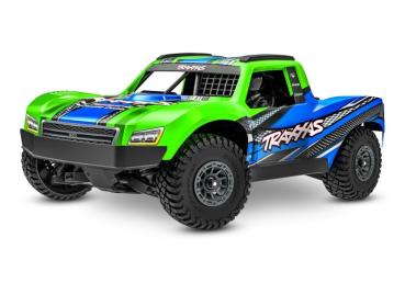 TRAXXAS MINI-SLASH BL-2S 4X4 GRÜN 1/16 SHORT COURSE RTR BRUSHLESS, HD-TEILE, MIT 2S LIPO/LADER BULK-PROMO
