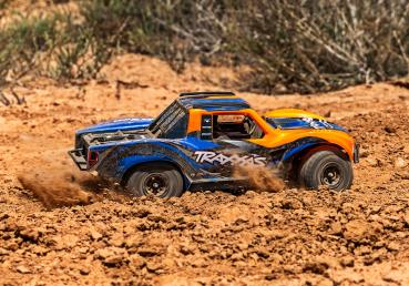 TRAXXAS MINI-SLASH BL-2S 4X4 ORANGE 1/16 SHORT COURSE RTR BRUSHLESS, HD-TEILE, MIT 2S LIPO/LADER BULK-PROMO