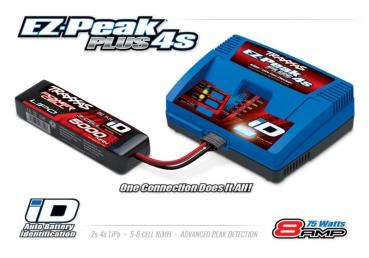 Preview: EZ-Peak Plus 4s Schnell-Lader, 75W, 8A, NiMH/LiPo 2-4s TRAXXAS mit iD-Akkuerkennung (EU-Version)