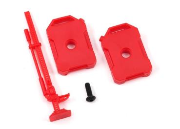 BENZIN-KANISTER UND WAGENHEBER ROT FÜR TRX9712 KAROSSERIE TRAXXAS TRX-4M DEFENDER
