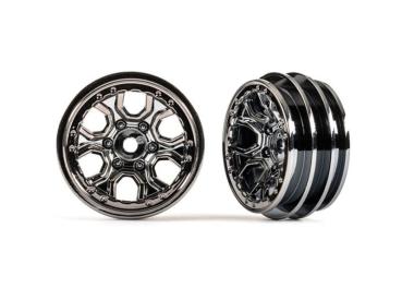 Felgen 1.0 schwarz-chrom (2) TRAXXAS TRX-4M