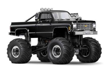 SLVR TRAXXAS TRX-4MT CHEVY K10 4X4 SCHWARZ 1/18 MONSTER-TRUC BRUSHED, MIT AKKU UND USB LADEGERÄT