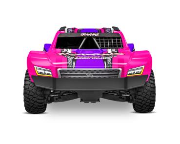 TRAXXAS MINI-SLASH BL-2S 4X4 PINK 1/16 SHORT COURSE RTR BRUSHLESS, HD-TEILE, MIT 2S LIPO/LADER BULK-PROMO
