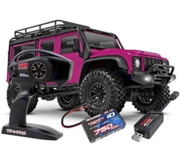 Preview: TRAXXAS TRX-4M LR DEFENDER 4X4 PINK 1/18 CRAWLER RTR BRUSHED, MIT AKKU UND USB LADEGERÄT