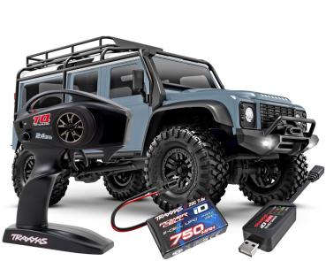 Preview: TRAXXAS TRX-4M LR DEFENDER 4X4 X-BLAU 1/18 CRAWLER RTR BRUSHED, MIT AKKU UND USB LADEGERÄT