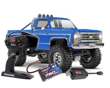 TRAXXAS TRX-4M CHEVY K10 4X4 LIFTED BLAU 1/18 CRAWLER RTR BRUSHED, MIT AKKU UND USB LADEGERÄT