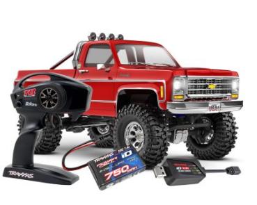 TRAXXAS TRX-4M CHEVY K10 4X4 LIFTED ROT 1/18 CRAWLER RTR BRUSHED, MIT AKKU UND USB LADEGERÄT