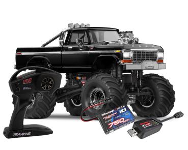 SLVR TRAXXAS TRX-4MT FORD F150 4X4 SCHWARZ 1/18 MT RTR BRUSHED, MIT AKKU UND USB LADEGERÄT