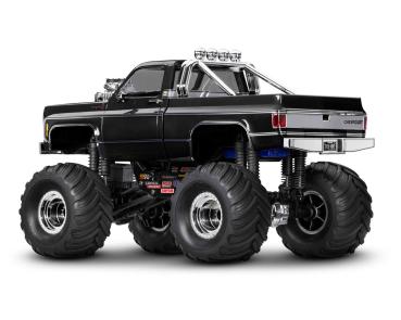 SLVR TRAXXAS TRX-4MT CHEVY K10 4X4 SCHWARZ 1/18 MONSTER-TRUC BRUSHED, MIT AKKU UND USB LADEGERÄT