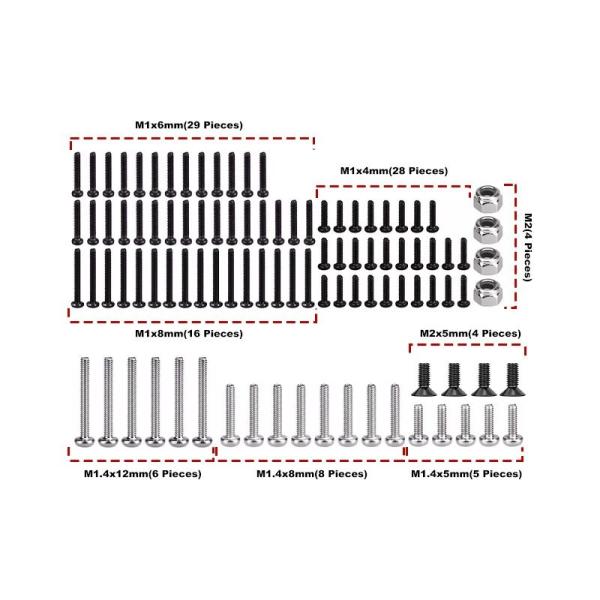 NEU STAHL SCHRAUBEN-SET (100) GPM AXIAL 1/30 SCX30 FORD BRONCO/JEEP WRANGLER/CHEVROLET K10