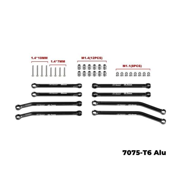 NEU ALU LINK-SET SCHWARZ GPM AXIAL 1/30 SCX30 FORD BRONCO/JEEP WRANGLER/CHEVROLET K10