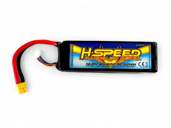 LIPO 4900MAH 14.8V 60C AKKU SOFTCASE H-SPEED MIT XT60-STECKER UND XH (138X45X41,5MM)