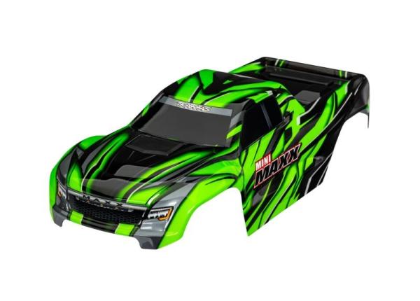 Karosserie grün mit Aufkleber & Clipless TRAXXAS Mini-Maxx