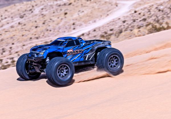 TRAXXAS MINI-MAXX 4WD BLAU BL-2S BRUSHLESS, HD-TEILE, MIT AKKU/LADER