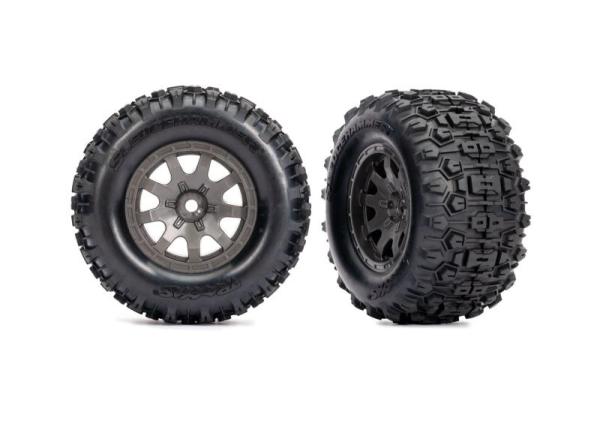 Reifen auf Felgen grau Sledgehammer vorne (2) TRAXXAS Mini-Maxx