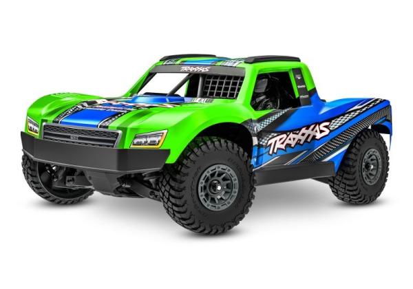 TRAXXAS MINI-SLASH BL-2S 4X4 GRÜN 1/16 SHORT COURSE RTR BRUSHLESS, HD-TEILE, MIT 2S LIPO/LADER BULK-PROMO