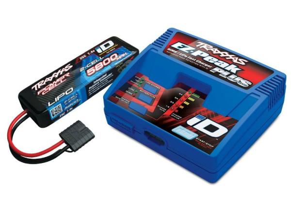 EZ-Peak Plus Schnell-Lader 4A & LiPo 5800mAh 2s 25C Set TRAXXAS mit iD, TRX2970GX & TRX2843X (EU-Version)