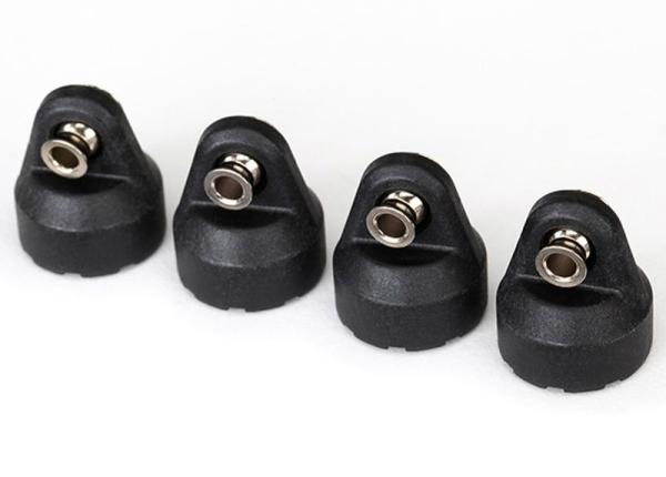 DÄMPFER-KAPPEN SCHWARZ MIT KUGELN (4) TRAXXAS 4-TEC 2.0&3.0, RUSTLER, SLASH, STAMPEDE, BANDIT