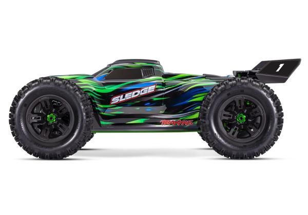 TRAXXAS SLEDGE 4X4 BELTED GRÜN 1/8 MONSTER-TRUCK RTR BRUSHLESS, OHNE AKKU/LADEGERÄT