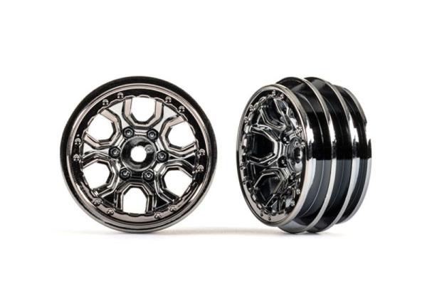 Felgen 1.0 schwarz-chrom (2) TRAXXAS TRX-4M