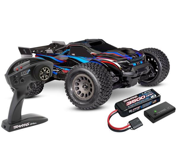 TRAXXAS MINI-XRT V2 3S-POWER 4X4 BLAU 1/16 MONSTER-TRUCK RTR BRUSHLESS, HD-TEILE, MIT 2S LIPO/LADER