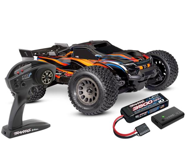 TRAXXAS MINI-XRT V2 3S-POWER 4X4 ORANGE 1/16 MONSTER-TRUCK BRUSHLESS, HD-TEILE, MIT 2S LIPO/LADER