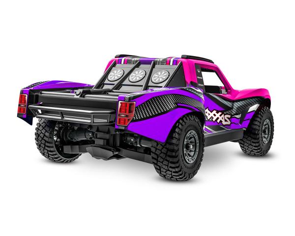 TRAXXAS MINI-SLASH BL-2S 4X4 PINK 1/16 SHORT COURSE RTR BRUSHLESS, HD-TEILE, MIT 2S LIPO/LADER BULK-PROMO