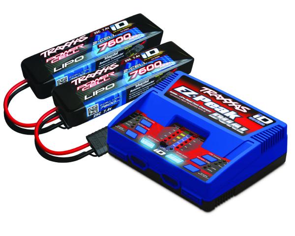 Traxxas DUAL EZ Peak Plus Ladegerät mit zwei 7600 7.4V Lipo Akkus