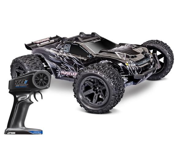 TRAXXAS RUSTLER 1/10 4X4 STADIUM-TRUCK SCHWARZ RTR VX3 BRUSHLESS, HD