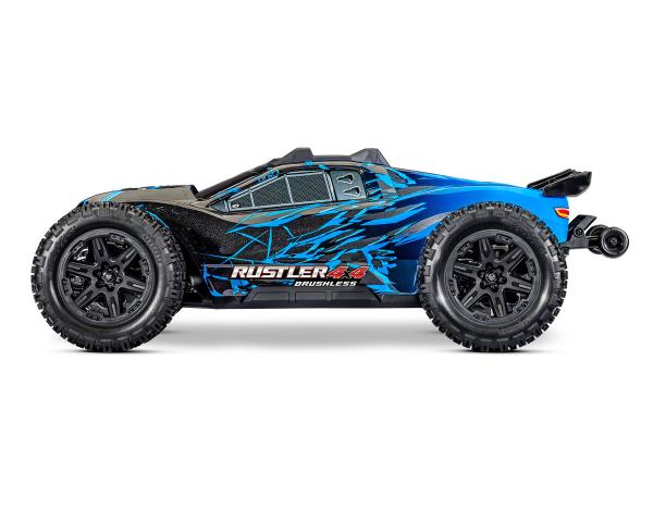 TRAXXAS RUSTLER 1/10 4X4 STADIUM-TRUCK BLAU RTR VX3 BRUSHLESS, HD