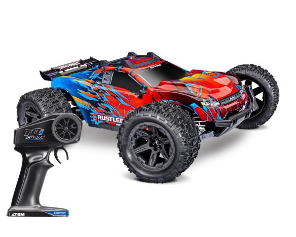 TRAXXAS RUSTLER 1/10 4X4 STADIUM-TRUCK ROT RTR VX3 BRUSHLESS, HD