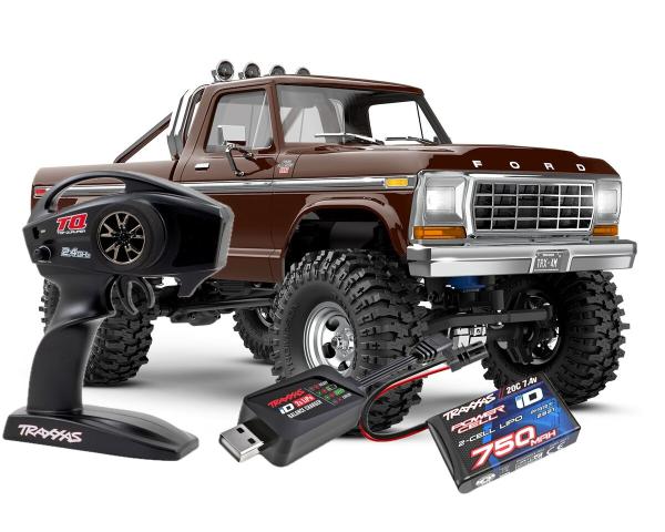 TRX TRX-4M FORD F150 4X4 LIFTED BRAUN 1/18 CRAWLER RTR BRUSHED, MIT AKKU UND USB LADEGERÄT