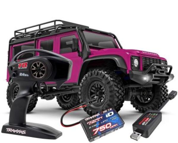 TRAXXAS TRX-4M LR DEFENDER 4X4 PINK 1/18 CRAWLER RTR BRUSHED, MIT AKKU UND USB LADEGERÄT