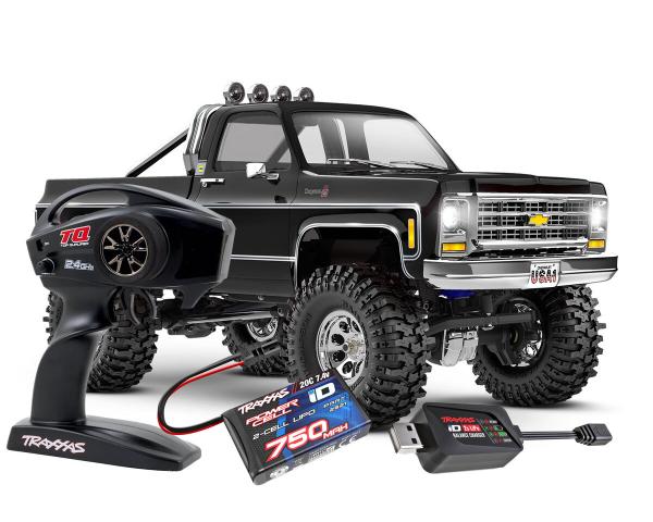 TRAXXAS TRX-4M CHEVY K10 4X4 LIFTED SCHWARZ 1/18 CRAWLER RTR BRUSHED, MIT AKKU UND USB LADEGERÄT