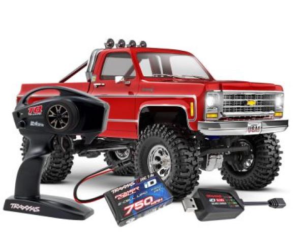 TRAXXAS TRX-4M CHEVY K10 4X4 LIFTED ROT 1/18 CRAWLER RTR BRUSHED, MIT AKKU UND USB LADEGERÄT