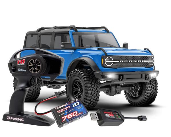 TRAXXAS TRX-4M FORD BRONCO 4X4 BLAU 1/18 CRAWLER RTR BRUSHED, MIT AKKU UND USB LADEGERÄT