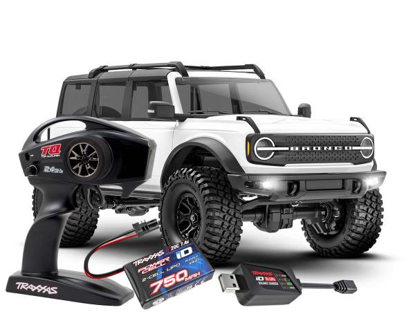 TRAXXAS TRX-4M FORD BRONCO 4X4 WEISS 1/18 CRAWLER RTR BRUSHED, MIT AKKU UND USB LADEGERÄT