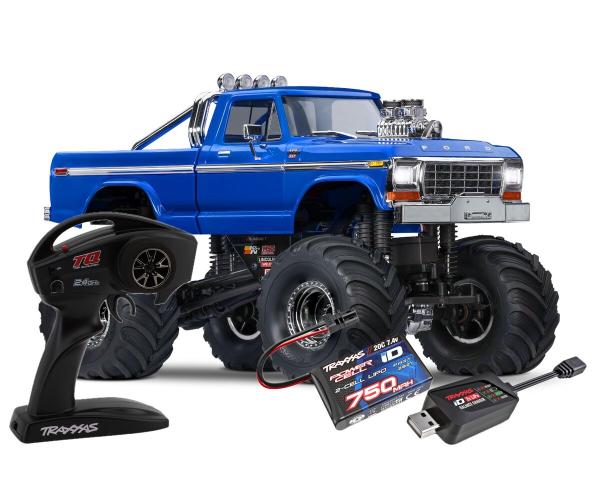 SLVR TRAXXAS TRX-4MT FORD F150 4X4 BLAU 1/18 MT RTR BRUSHED, MIT AKKU UND USB LADEGERÄT